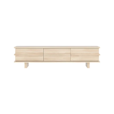 Rectangle Wood TV Stand in Nature Media Console with 3 Drawers