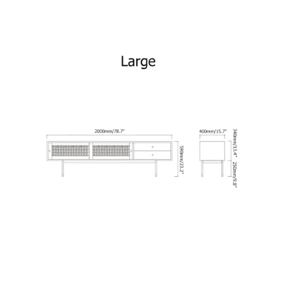 Ratta Modern Green TV Stand for 70 inch TV with 2 Drawers & 2 Doors