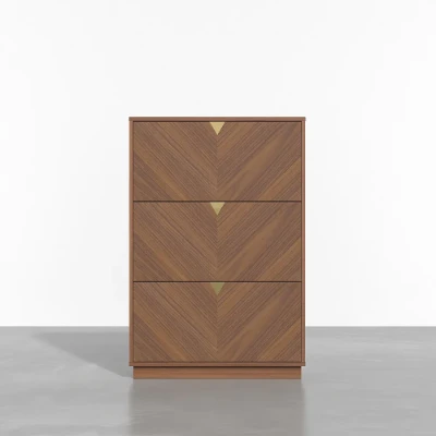 Capet Walnut Narrow Shoe Storage Cabinet with Flip Down Large Capacity up to 20 Pairs