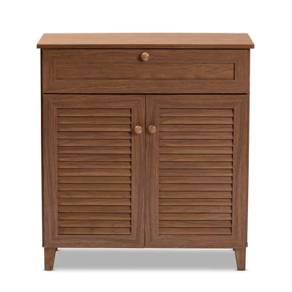 Dark Gray 12 Pairs Manufactured Wood Shoe Storage Cabinet
