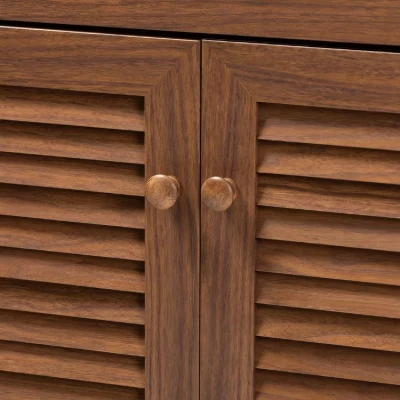 Dark Gray 12 Pairs Manufactured Wood Shoe Storage Cabinet