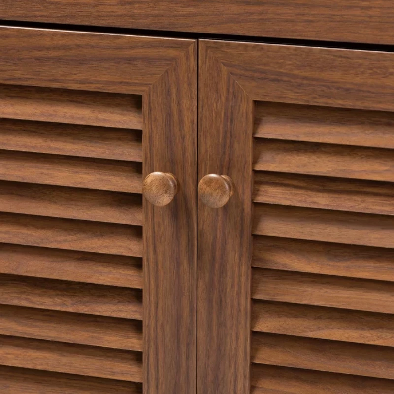 Dark Gray 12 Pairs Manufactured Wood Shoe Storage Cabinet