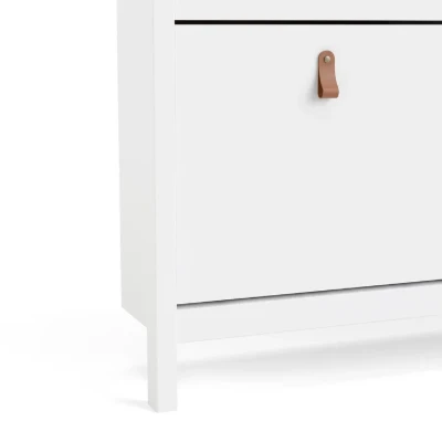 White Mchone 16 Pairs Manufactured Wood Shoe Storage Cabinet