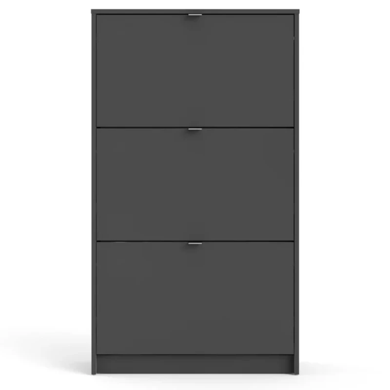 Dark Gray 18 Pairs Manufactured Wood Shoe Storage Cabinet