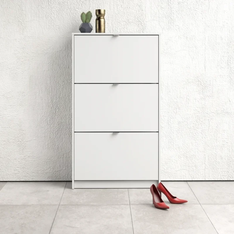 Dark Gray 18 Pairs Manufactured Wood Shoe Storage Cabinet