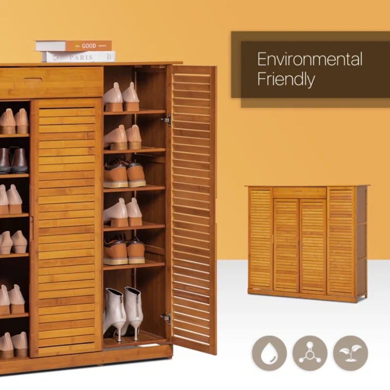 Picture of Orla Bamboo Shoe Rack with Mesh Doors