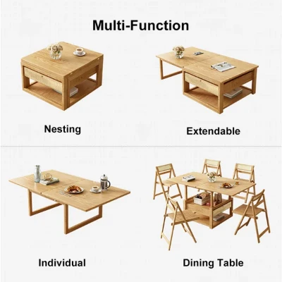 Picture of Xanta Natural Wood Multifunctional coffee table