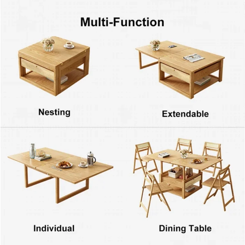 Picture of Xanta Natural Wood Multifunctional coffee table