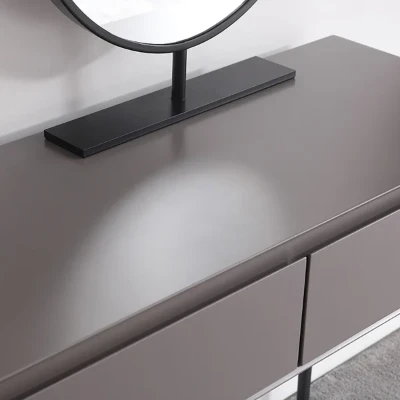 Graffie Dressing Table Set – Natural Wood with Mirror & Stool
