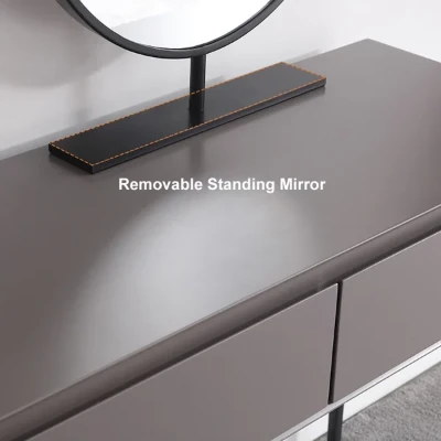 Graffie Dressing Table Set – Natural Wood with Mirror & Stool
