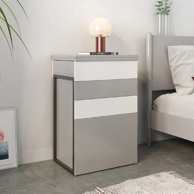 Enoro Makeup Vanity with Mirror Foldable Dressing Table with Stool & Hidden Drawer - Natural wood