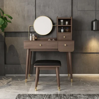 Diffia dresser with chair and mirror - Natural Wood