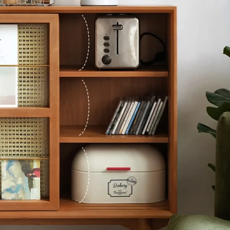Patrick Storage Cabinet Natural Wood with Rattan