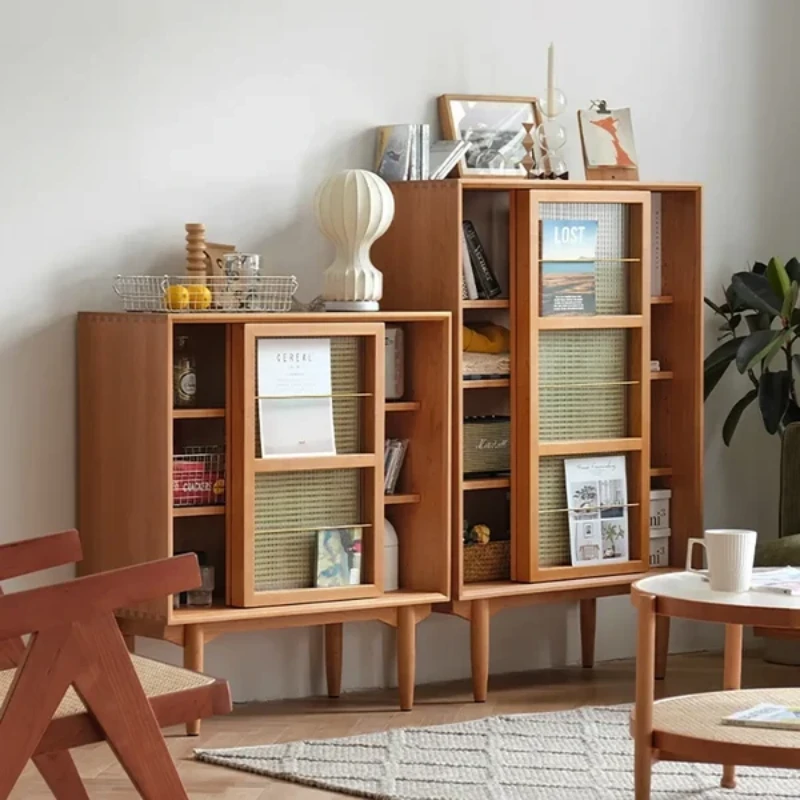 Patrick Storage Cabinet Natural Wood with Rattan