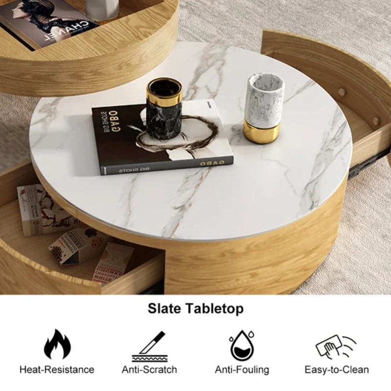 Picture of Doba Natural Wood Coffee Table with Drawers