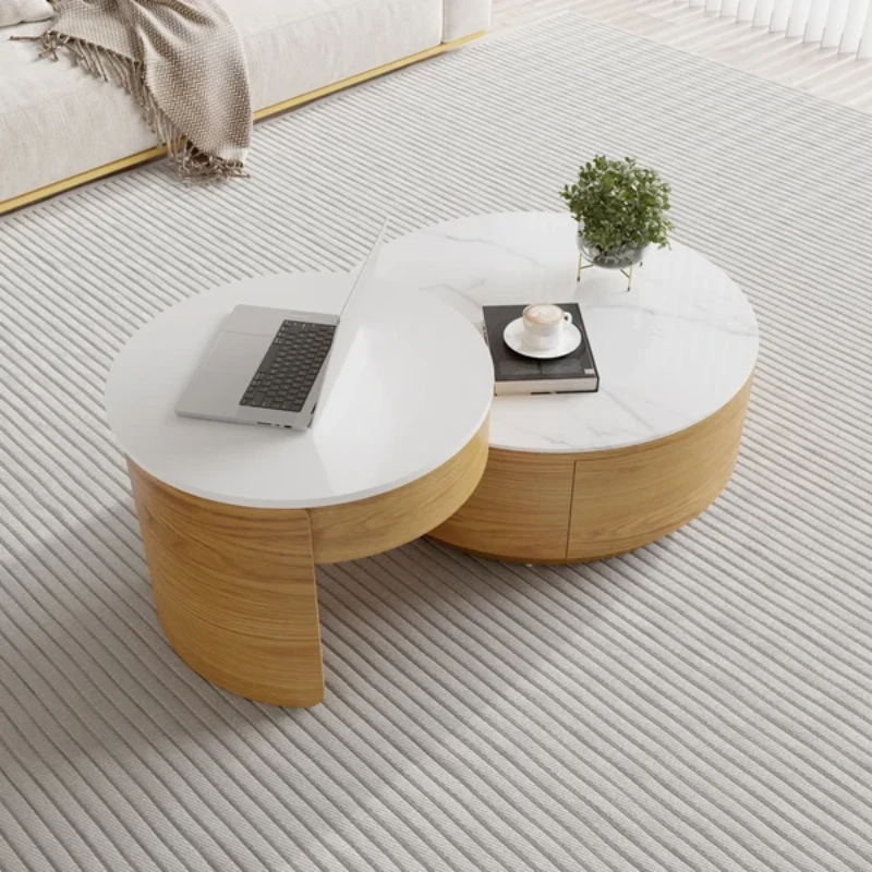 Picture of Doba Natural Wood Coffee Table with Drawers