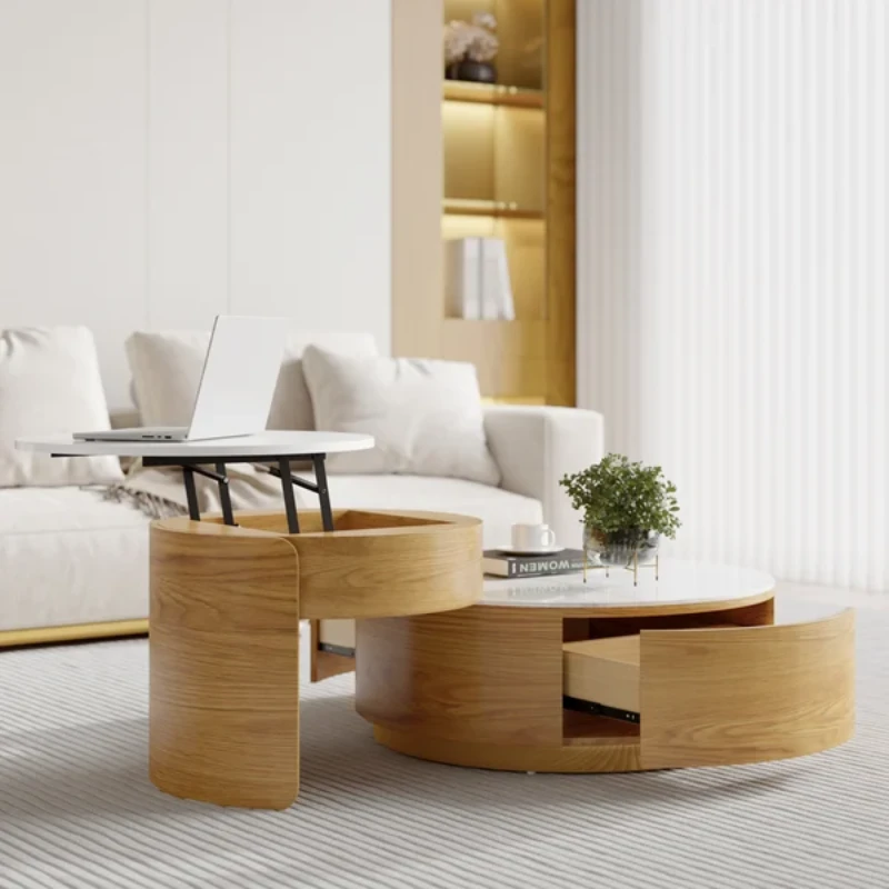 Picture of Doba Natural Wood Coffee Table with Drawers