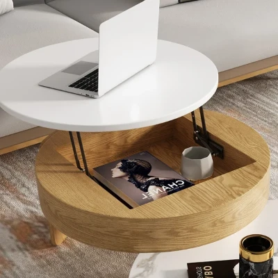 Picture of Doba Natural Wood Coffee Table with Drawers