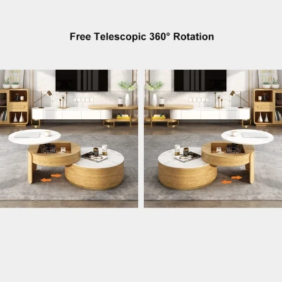 Picture of Doba Natural Wood Coffee Table with Drawers