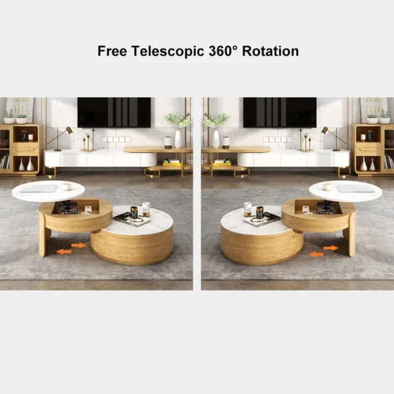 Picture of Doba Natural Wood Coffee Table with Drawers