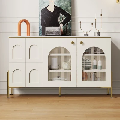 Picture of Credenza Sideboard Natural wood with Metal legs