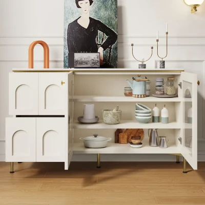 Picture of Credenza Sideboard Natural wood with Metal legs