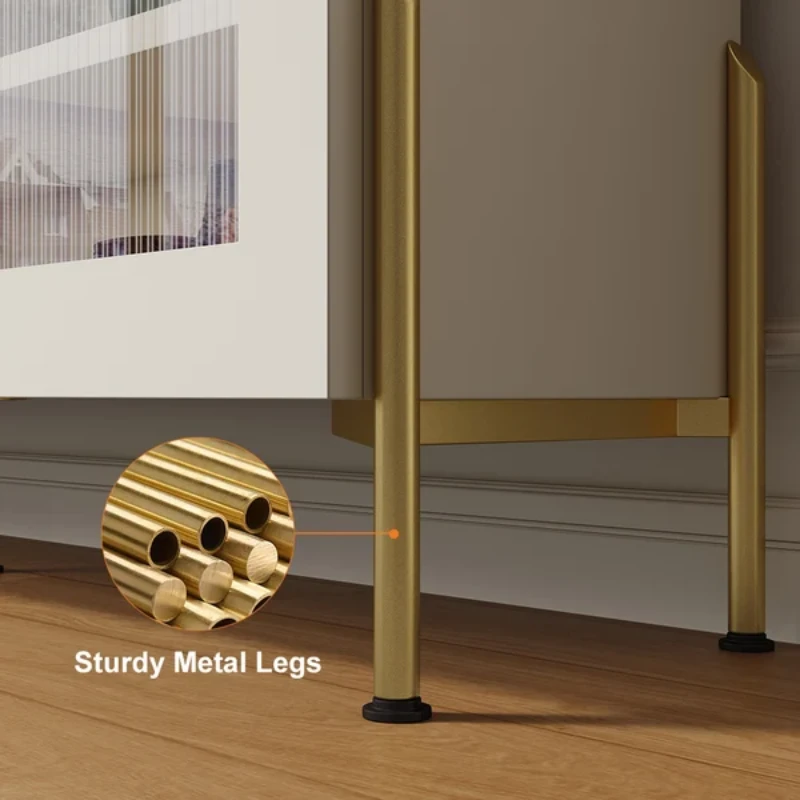 Picture of Credenza Sideboard Natural wood with Metal legs