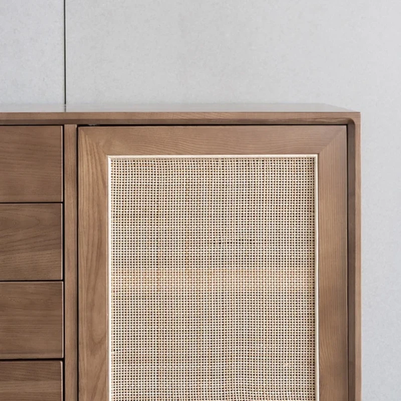 Classy - Natural wood with Rattan sideboard