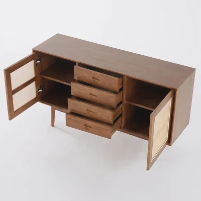 Classy - Natural wood with Rattan sideboard