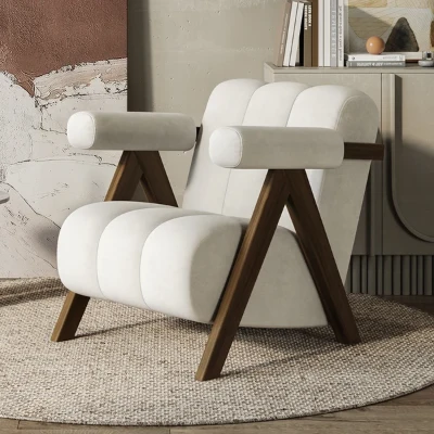 Picture of Sovana Cozy Armchair – Cylindrical Design with Wooden Legs