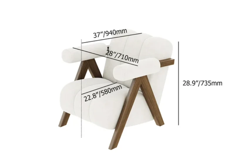 Picture of Sovana Cozy Armchair – Cylindrical Design with Wooden Legs