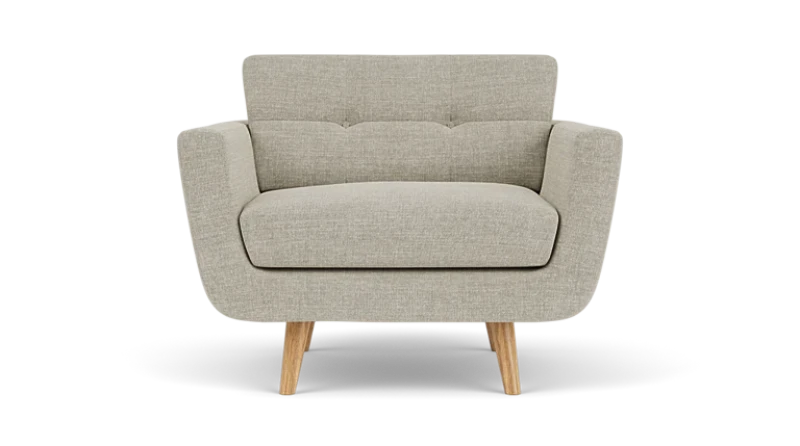 Picture of Vera Natural Wood Chair – Angular Legs & Soft Upholstery