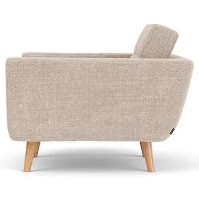 Picture of Vera Natural Wood Chair – Angular Legs & Soft Upholstery