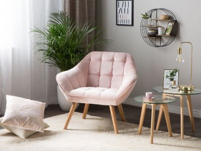 Picture of Melo Rounded Armchair – Soft Upholstery & Wooden Legs
