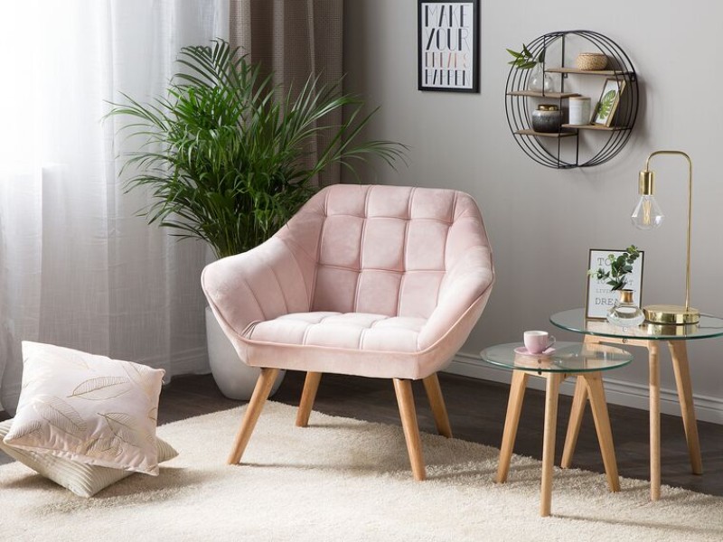 Picture of Melo Rounded Armchair – Soft Upholstery & Wooden Legs