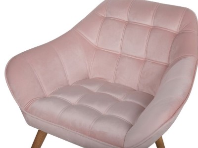 Picture of Melo Rounded Armchair – Soft Upholstery & Wooden Legs