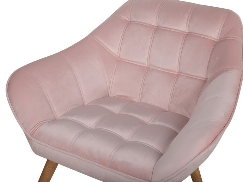 Picture of Melo Rounded Armchair – Soft Upholstery & Wooden Legs