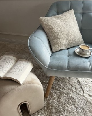 Picture of Melo Rounded Armchair – Soft Upholstery & Wooden Legs