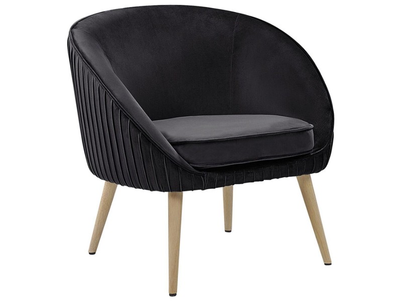 Picture of Divano Curved Accent Chair – Natural Wood with Plush Upholstery