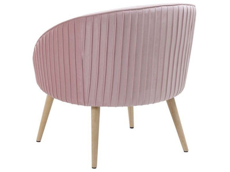 Picture of Divano Curved Accent Chair – Natural Wood with Plush Upholstery