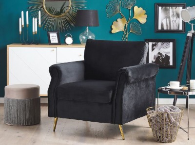 Picture of Daroa Modern Armchair – Natural Wood with Stainless Steel Legs