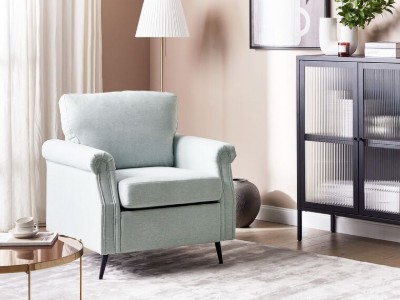 Picture of Daroa Modern Armchair – Natural Wood with Stainless Steel Legs