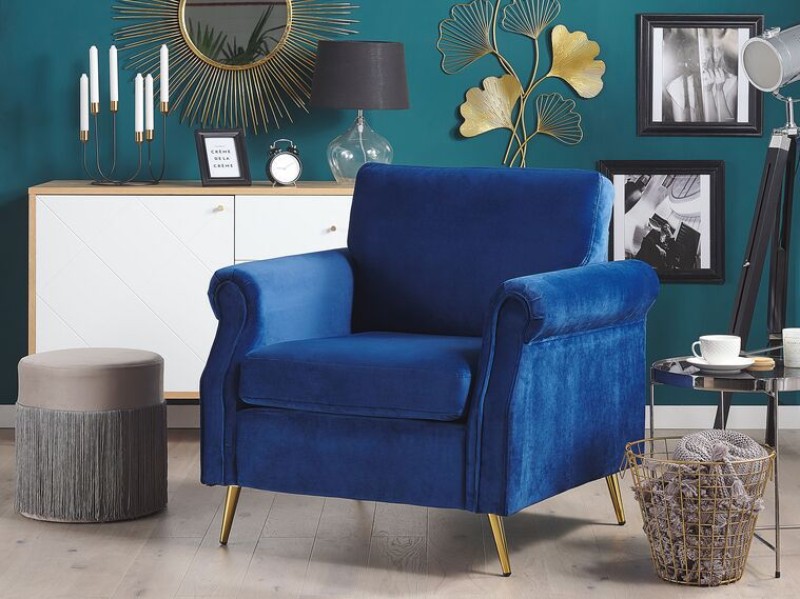 Picture of Daroa Modern Armchair – Natural Wood with Stainless Steel Legs