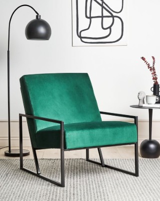 Picture of Vionna Armchair – Elegant Design with Black Frame & Plush Upholstery