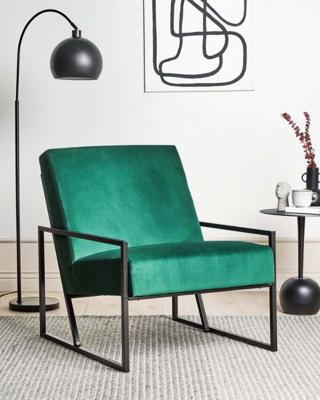Picture of Vionna Armchair – Elegant Design with Black Frame & Plush Upholstery