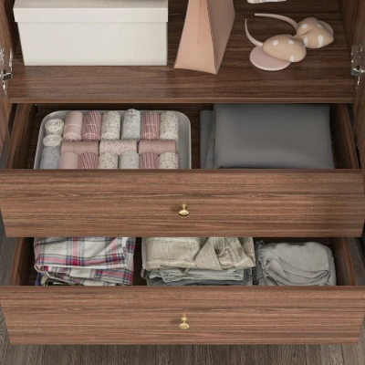 Picture of Miramer Natural wood Wardrobe with Mirror
