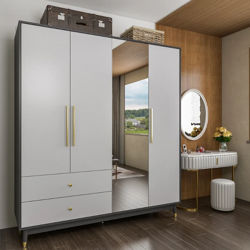 Picture of Miramer Natural wood Wardrobe with Mirror