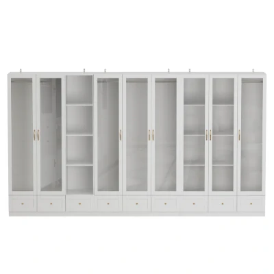 صورة خزانة ملابس متعددة الوحدات و الأستخدامات خشب طبيعى - جلاسى