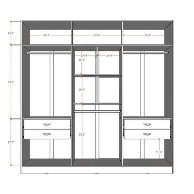 Picture of Manchin Elegant 6-Door Wardrobe