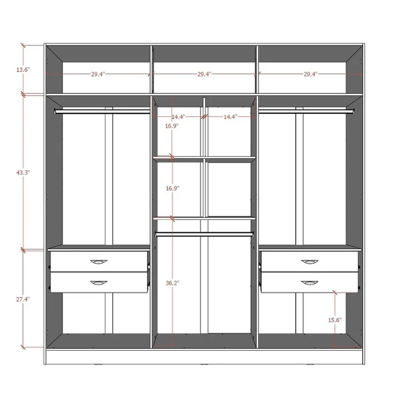 Picture of Manchin Elegant 6-Door Wardrobe